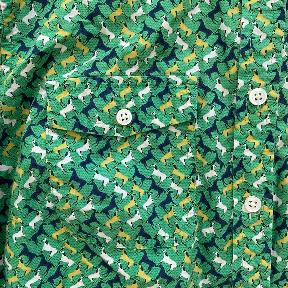 Talbots Green Patterned Button-Down Shirt - Picture 4 of 10